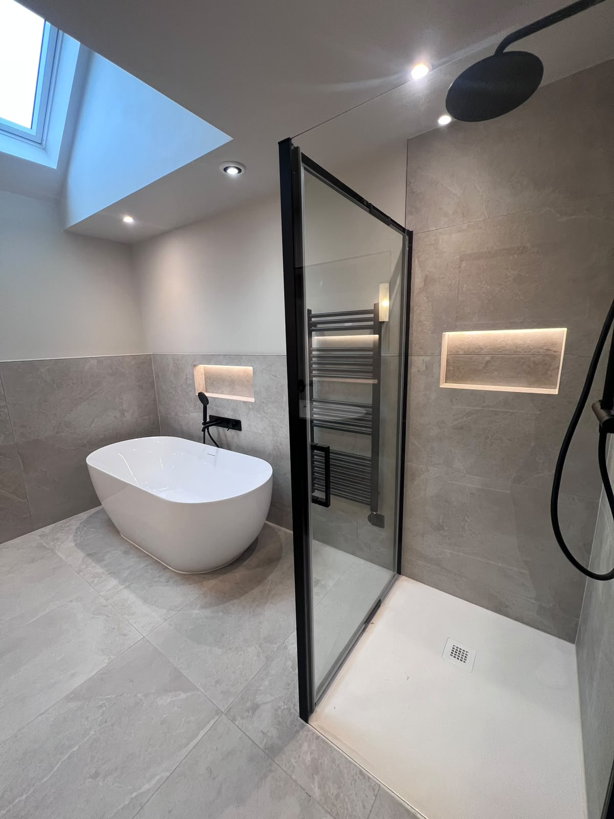 Wetroom tiling installation by JB Tiling in Kent and South East London